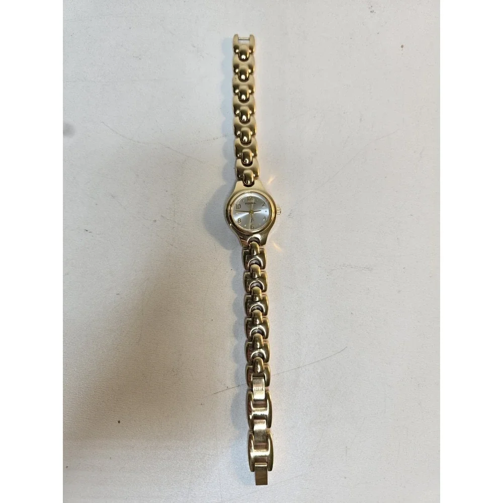 Fossil F2 Watch Women Gold Tone Silver Dial Water Resistant ES-8861 NEW